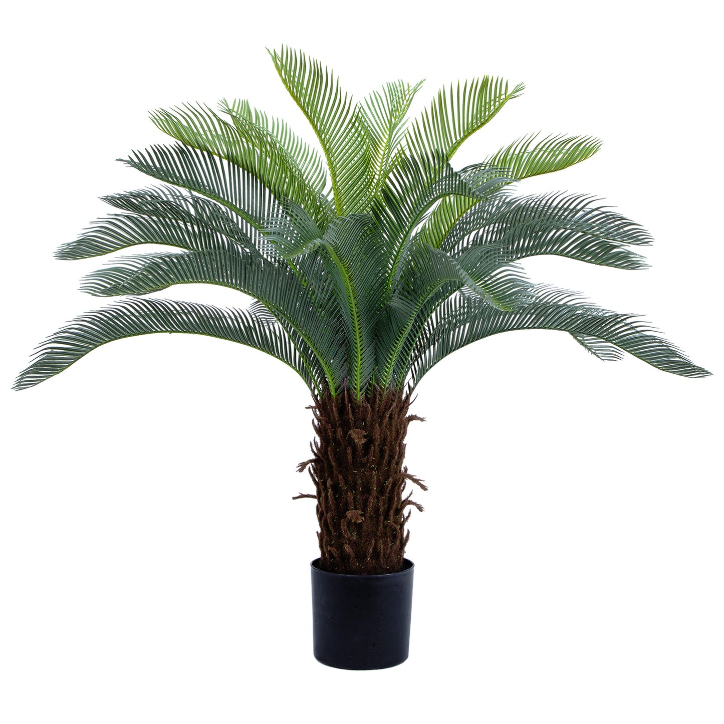 Nafresh 2ft/3ft/4ft UV Resistant Faux Sago Palm Tree, Super Full Artificial Cycad Tree with Lifelike Barks and Leaves for Home Office Patio Porch Front Door Outdoor Indoor Decor.