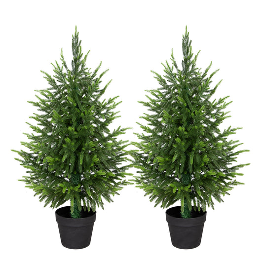 Nafresh 3ft/4ft Real Touch Norfolk Pine Christmas Tree, 1/2pack UV Resistant Artificial Norfolk Pine Tree, with Realistic & Full Branches for Front Porch Bedroom Livingroom Tabletop Holiday Decor.