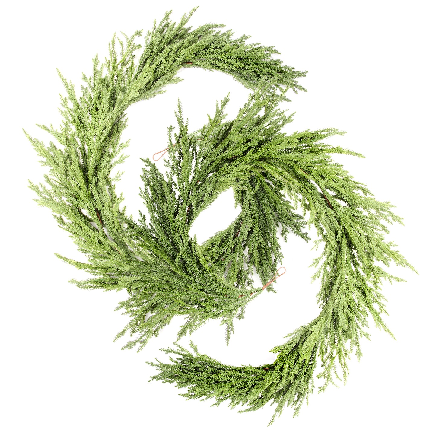 Nafresh 6ft/9ft Real Touch Norfolk Pine Garland, Realistic Faux Christmas Garland for Fireplace Table Stair Window Front Door Decor