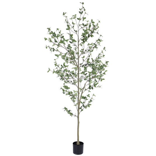 RosyHaven 6ft /7ft Realistic Faux Quince Leaf Tree,Tall Artificial Quince Leaf Tree with Lifelike Leaves and Trunks for Garden Home Office Porch Balcony Living Room Decor.