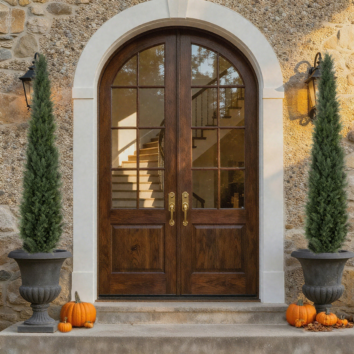 RosyHaven 3ft /4ft/5ft/6ft/7ft/1pack/2pack UV Resistant Artificial Topiary Trees Outdoor, Faux Cedar Tree with Full & Realistic Leaves for Front Door Proch Patio Deck Room Decor