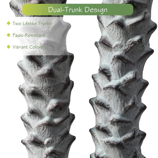 Nafresh 8ft UV Resistant Faux Palm Tree with Full and Lifelike Leaves , 96in Artificial Palm Tree with Realistic Trunks and Real Bark for Outdoor Indoor Home Office Decor.