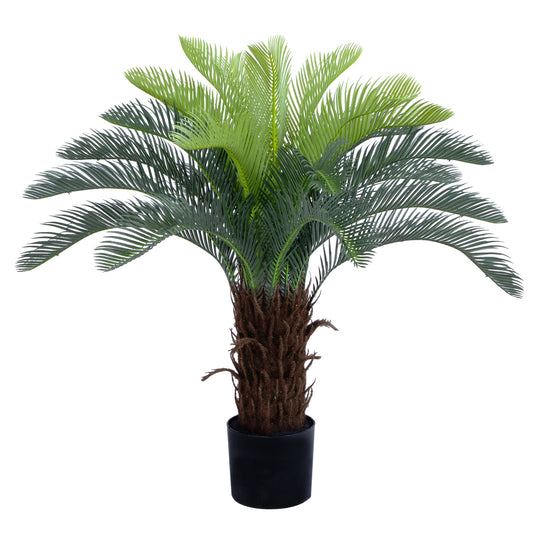 Nafresh 2ft/3ft/4ft UV Resistant Faux Sago Palm Tree, Super Full Artificial Cycad Tree with Lifelike Barks and Leaves for Home Office Patio Porch Front Door Outdoor Indoor Decor.