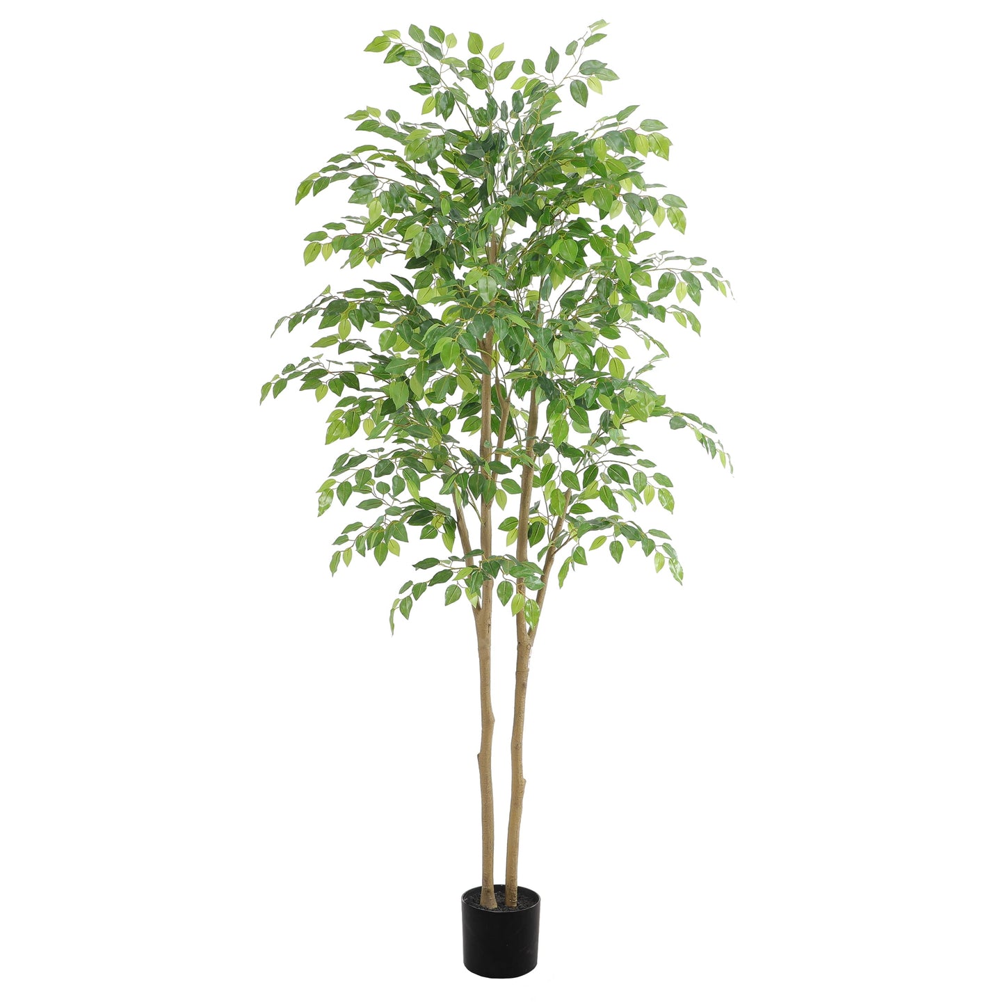Nafresh 7ft Artificial Ficus Tree with Full Leaves, Multiple Realistic Trunks, and Sturdy Pot for Indoor Outdoor Decor.