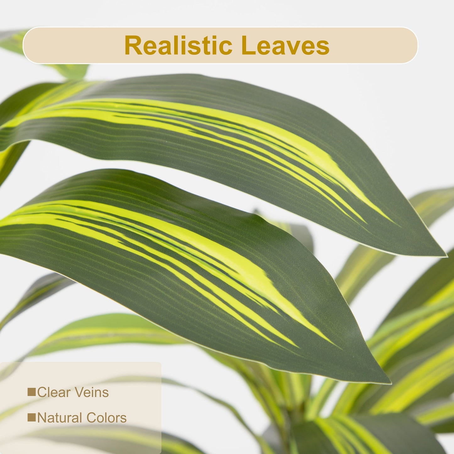 Nafresh UV Resistant 5ft Dracaena Artificial Plant with Tall White Decorative Planter for Indoor Outdoor Decor