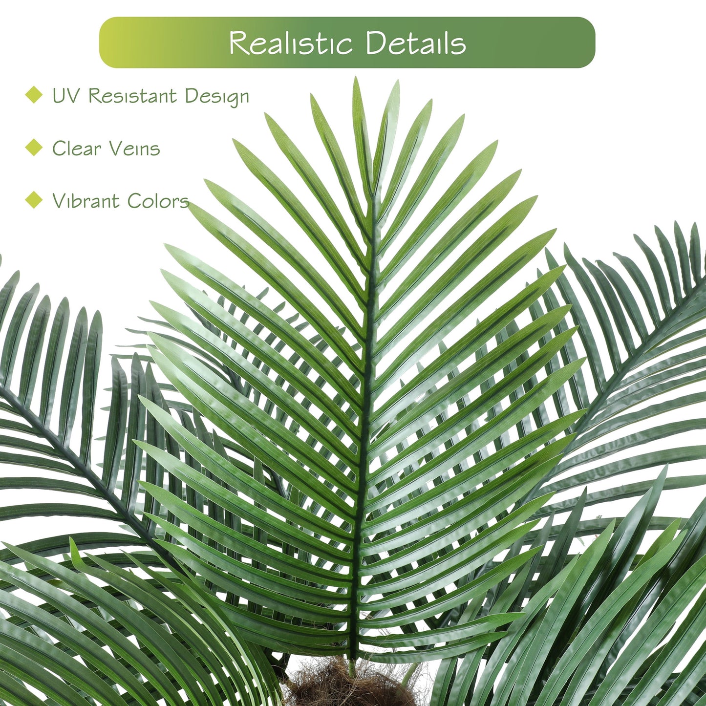 Nafresh 8ft UV Resistant Faux Palm Tree with Full and Lifelike Leaves , 96in Artificial Palm Tree with Realistic Trunks and Real Bark for Outdoor Indoor Home Office Decor.