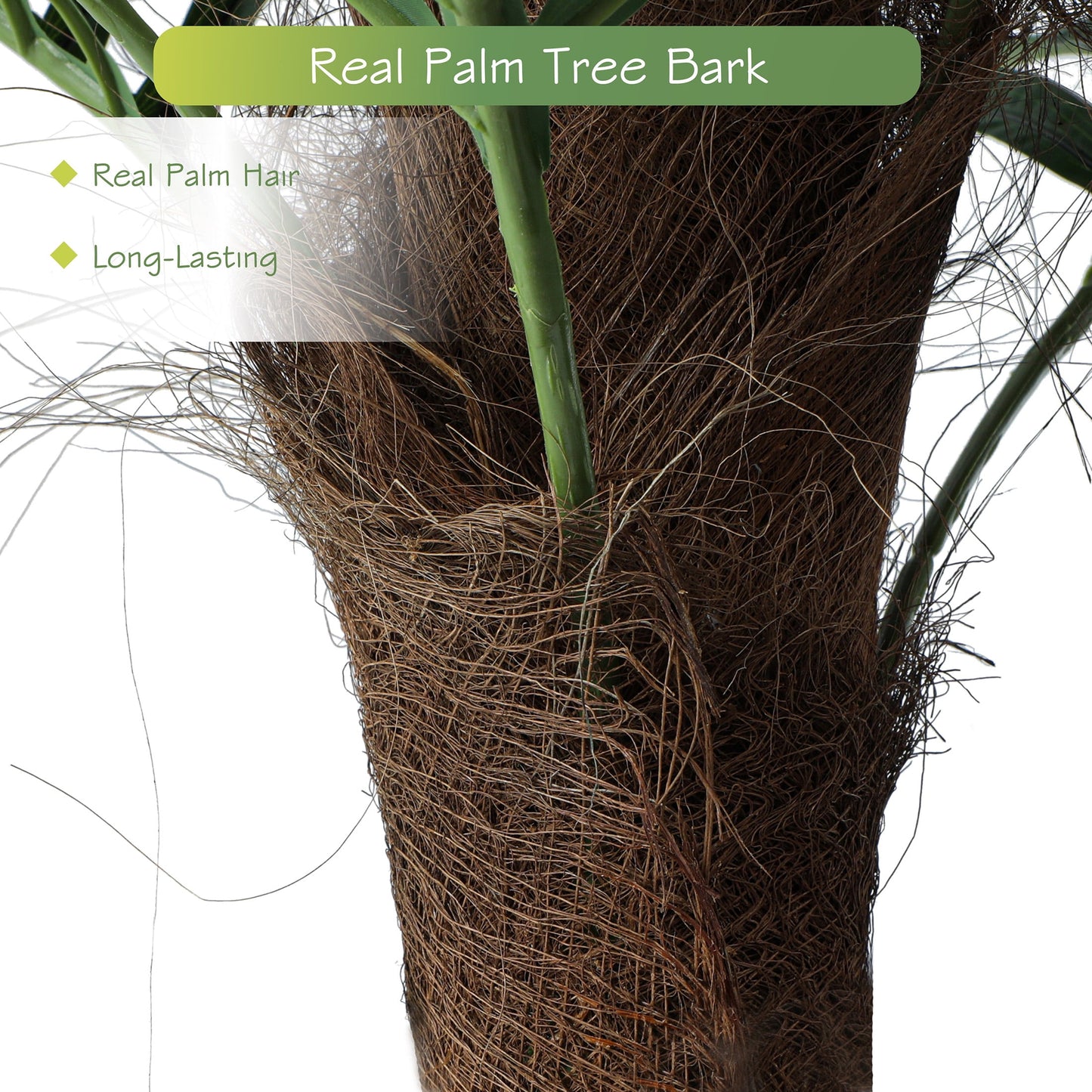 Nafresh 8ft UV Resistant Faux Palm Tree with Full and Lifelike Leaves , 96in Artificial Palm Tree with Realistic Trunks and Real Bark for Outdoor Indoor Home Office Decor.