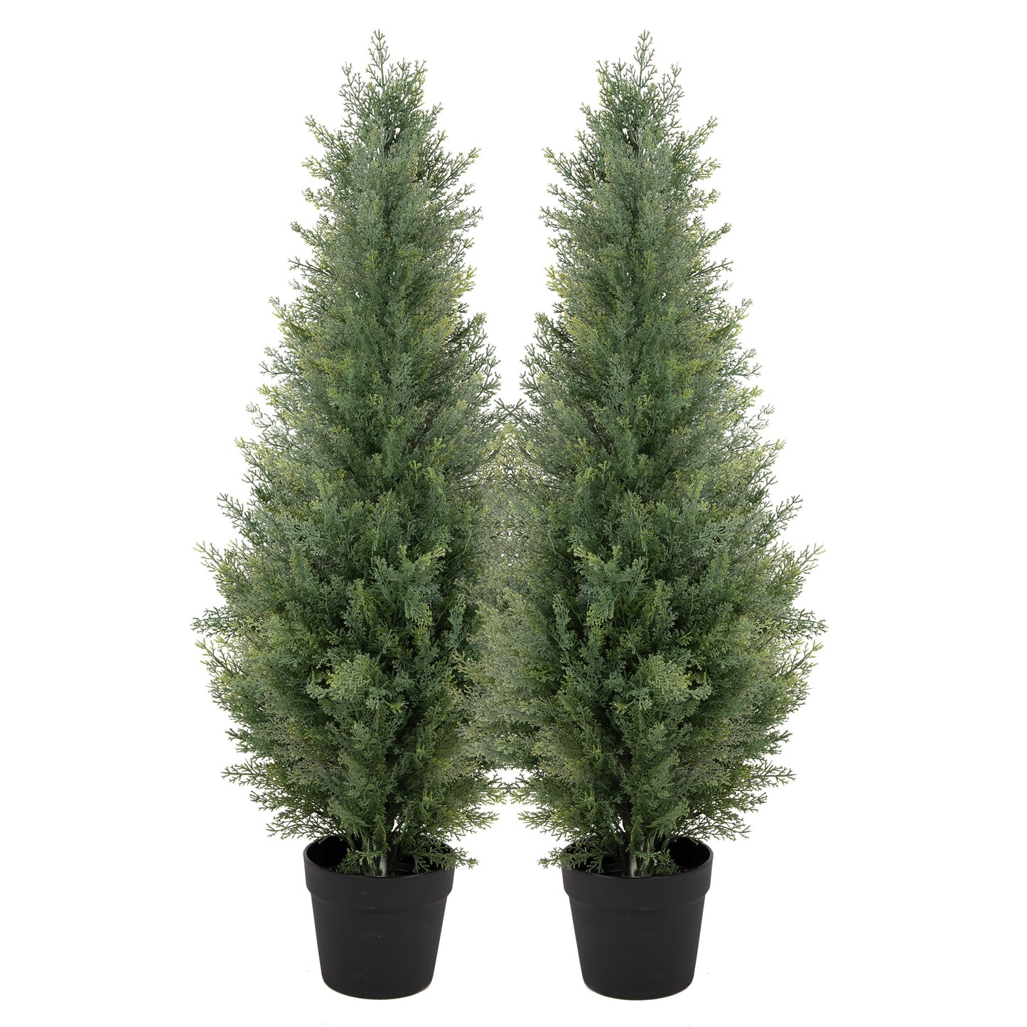 RosyHaven 3ft /4ft/5ft/6ft/7ft/1pack/2pack UV Resistant Artificial Topiary Trees Outdoor,  Faux Cedar Tree with Full & Realistic Leaves for Front Door Proch Patio Deck Room Decor