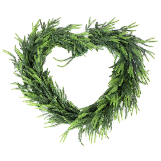 Nafresh 6ft/9ft Real Touch Norfolk Pine Garland,  Realistic Faux Christmas Garland for Fireplace Table Stair Window Front Door Decor