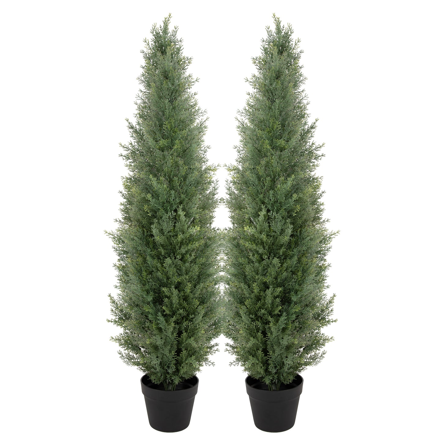 RosyHaven 3ft /4ft/5ft/6ft/7ft/1pack/2pack UV Resistant Artificial Topiary Trees Outdoor,  Faux Cedar Tree with Full & Realistic Leaves for Front Door Proch Patio Deck Room Decor