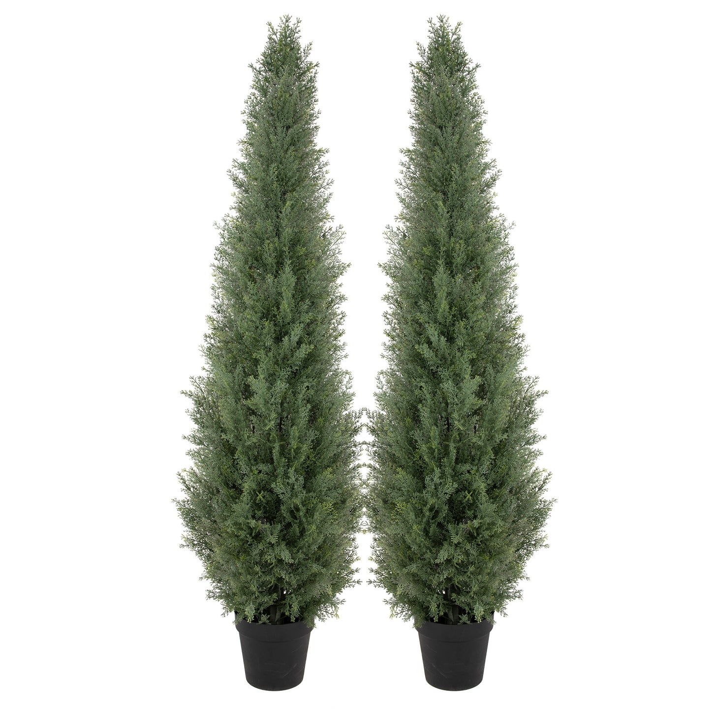 RosyHaven 3ft /4ft/5ft/6ft/7ft/1pack/2pack UV Resistant Artificial Topiary Trees Outdoor,  Faux Cedar Tree with Full & Realistic Leaves for Front Door Proch Patio Deck Room Decor