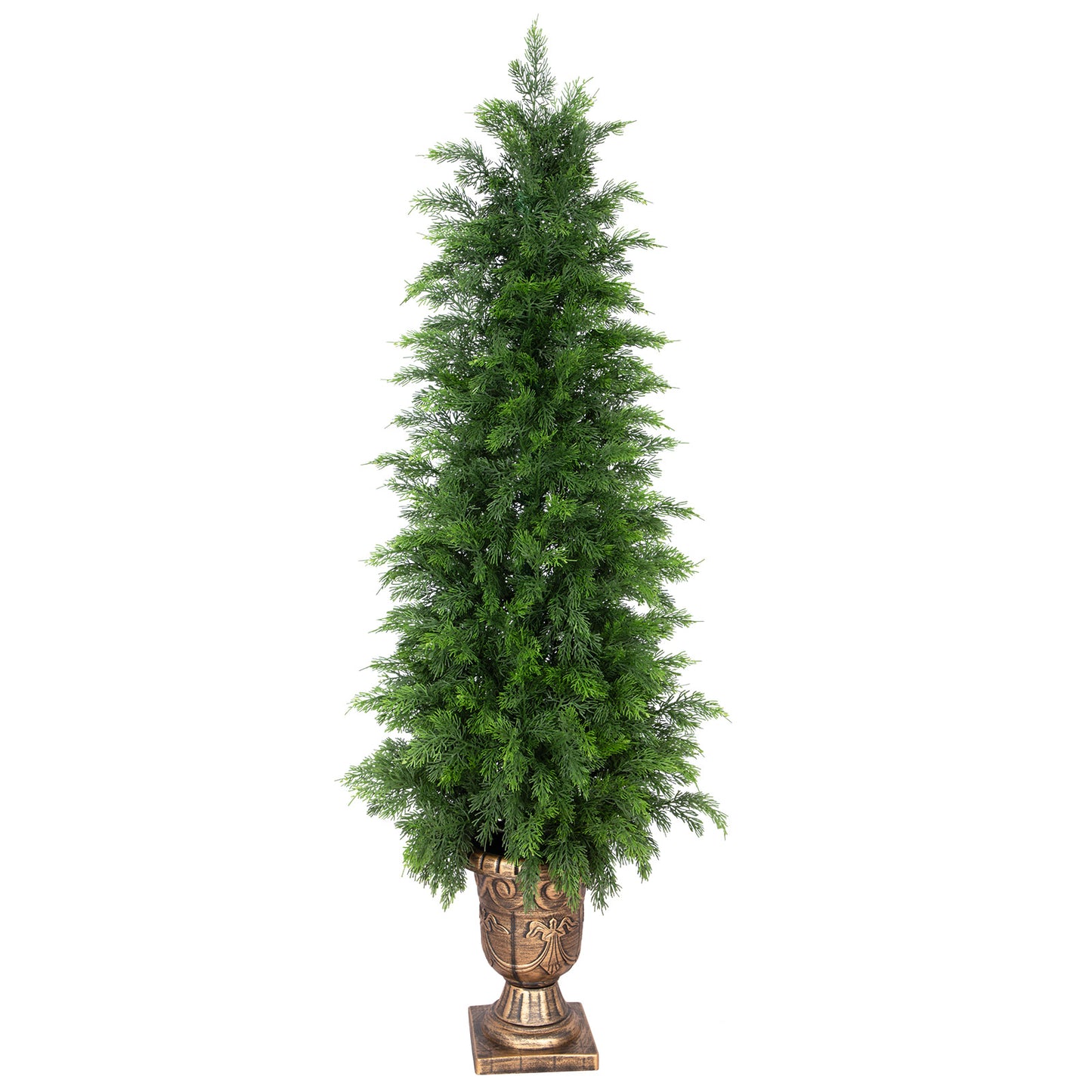 RosyHaven 3ft/4ft/5ft 1Pack/2Pack Real Touch Faux Cedar Tree with Decorative Urn Planter , UV Resistant Artificial Topiary Trees Outdoor for Front Door Porch Bedroom Livingroom Fireplace Holiday Decor