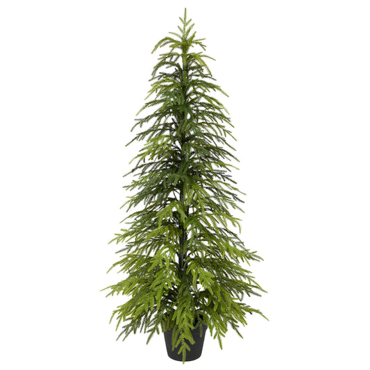 Nafresh 3ft/4ft/5ftReal Touch Norfolk Pine Christmas Tree, 1Pack UV Resistant Artificial Norfolk Pine Tree, with Realistic Branches for Front Door Porch Bedroom Livingroom Tabletop Holiday Decor.