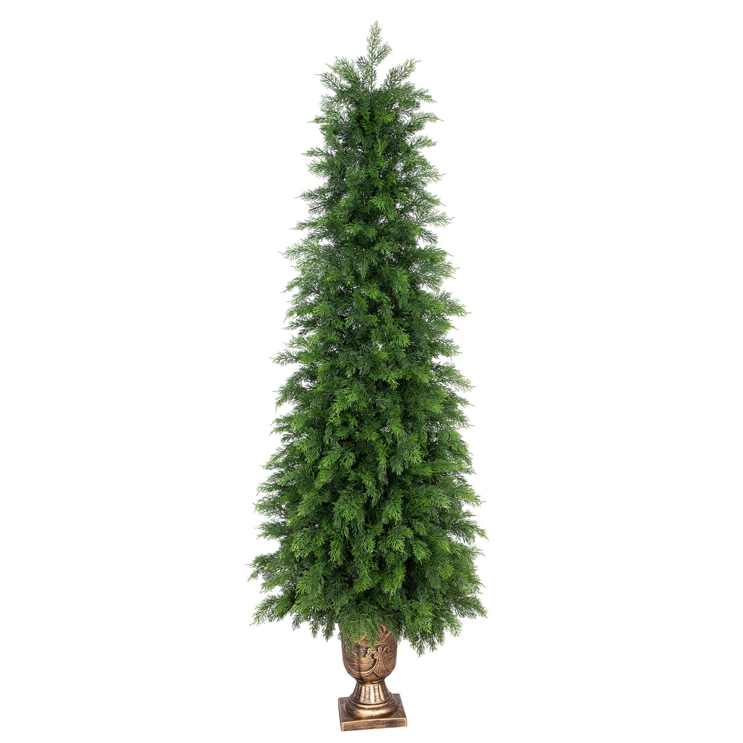 RosyHaven 3ft/4ft/5ft 1Pack/2Pack Real Touch Faux Cedar Tree with Decorative Urn Planter , UV Resistant Artificial Topiary Trees Outdoor for Front Door Porch Bedroom Livingroom Fireplace Holiday Decor