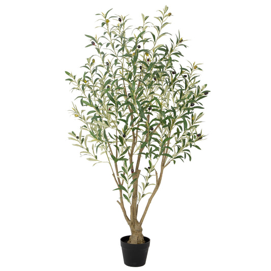 RosyHaven 5ft /6ft/7ft/8ft Super Full Artificial Olive Tree Indoor with Realistic Leaves and Branches, Vibrant Fruits ,  Large Faux Olive Tree for Living Room Corner Bedroom Garden Porch Balcony Outdoor Decor