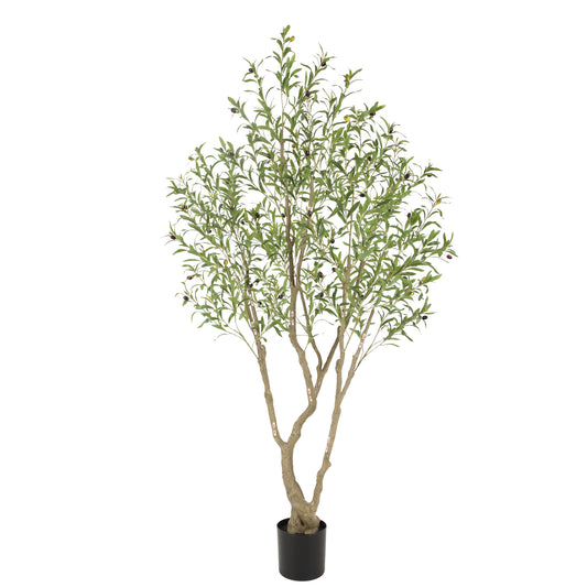 RosyHaven 7ft/8ft UV Resistant Artificial Olive Tree Indoor,Waterproof Faux Olive Tree with Super Full Leaves,Realistic Branches,Vibrant Fruits for Living Room Corner Bedroom Porch Balcony Decor