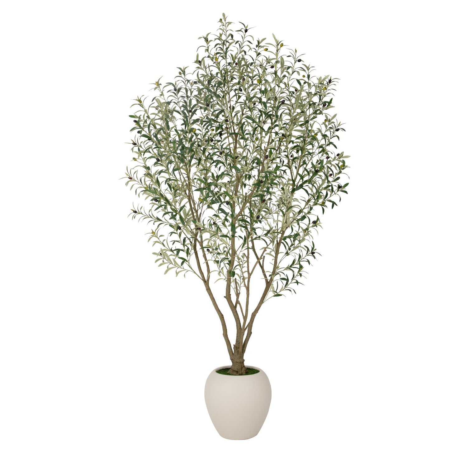 RosyHaven 5ft/6ft/7ft/8ft Super Full Artificial Olive Tree Indoor,Large Faux Olive Tree with Decorative Planter,Lifelike Leaves & Fruits for Living Room Bedroom Patio Balcony Corner Decor
