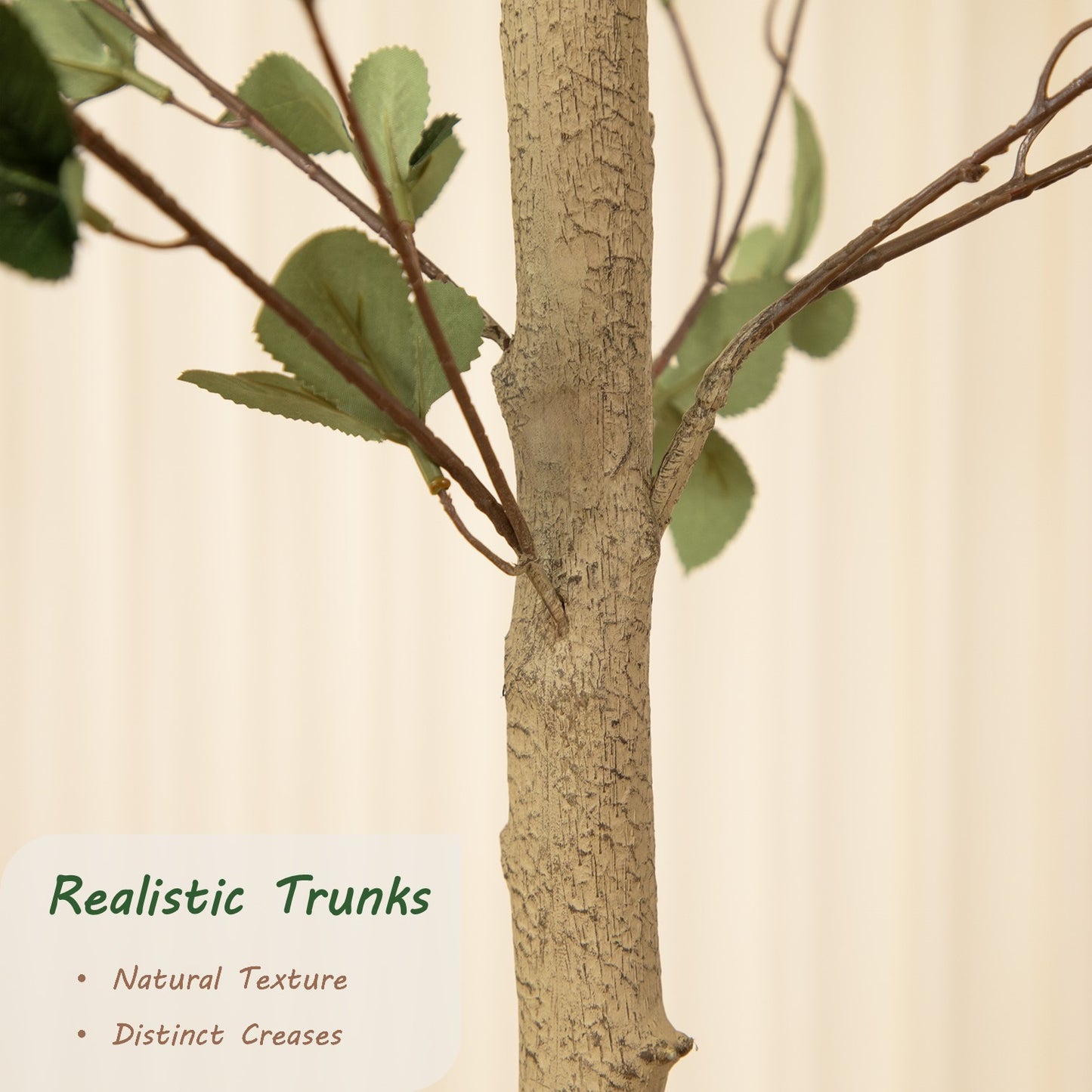 RosyHaven 6ft /7ft Realistic Faux Quince Leaf Tree,Tall Artificial Quince Leaf Tree with Lifelike Leaves and  Trunks for Garden Home Office Porch Balcony Living Room Decor.