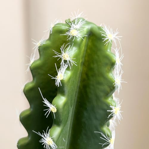 Tall Faux Cactus Plant，33in Realistic Texture Tall Fake Plant, Artificial Cactus Plants Large with White Planter Indoor Outdoor for Home Office Living Room Bedroom Foyer Porch Decor.