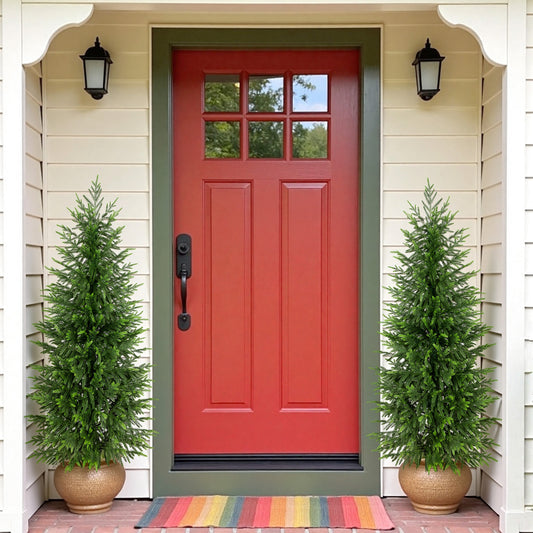 Nafresh 3ft/4ft/5ft Real Touch Norfolk Pine Christmas Tree, 1/2pack UV Resistant Artificial Norfolk Pine Tree, with Realistic & Full Branches for Front Porch Bedroom Livingroom Tabletop Holiday Decor.