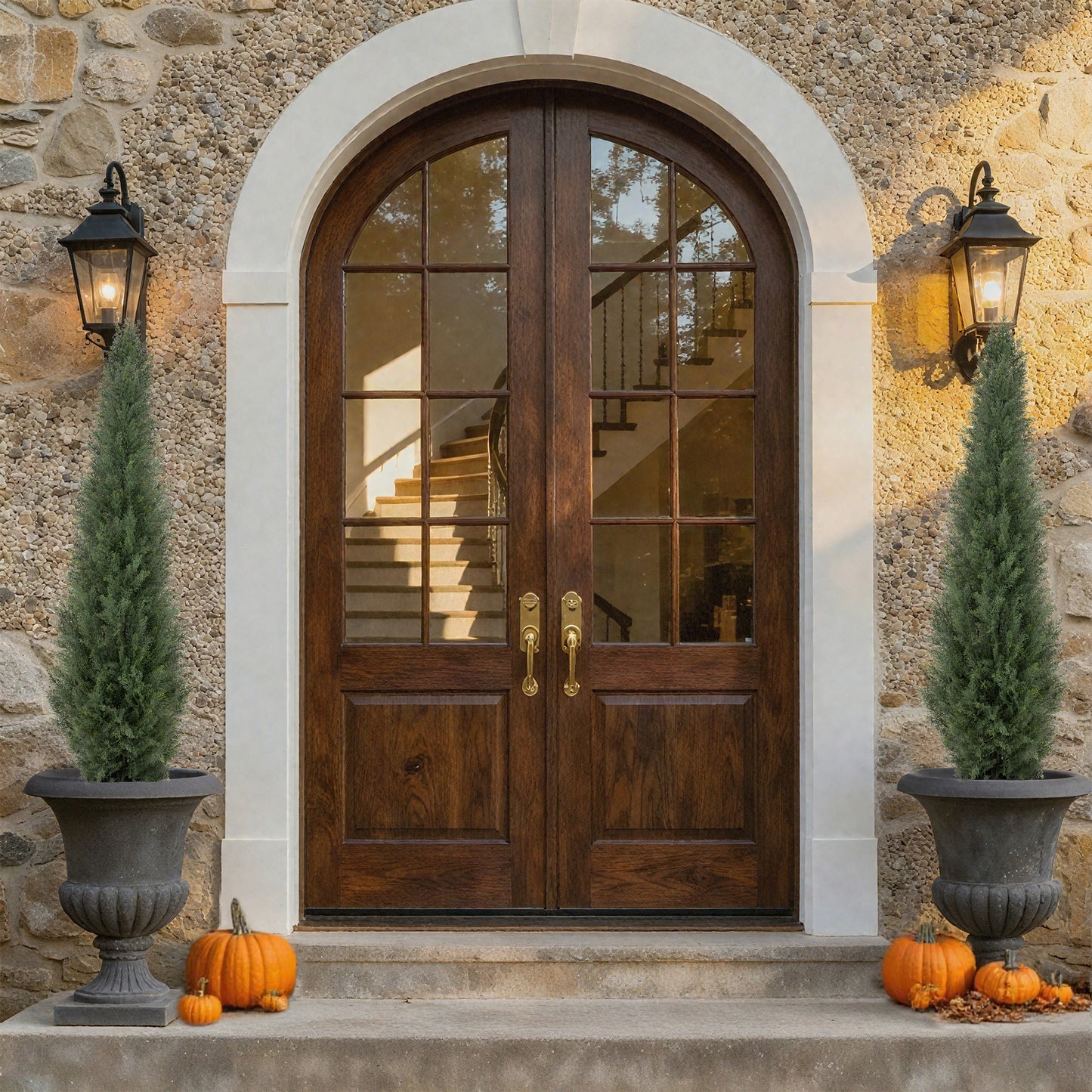 RosyHaven 3ft /4ft/5ft/6ft/7ft/1pack/2pack UV Resistant Artificial Topiary Trees Outdoor,  Faux Cedar Tree with Full & Realistic Leaves for Front Door Proch Patio Deck Room Decor