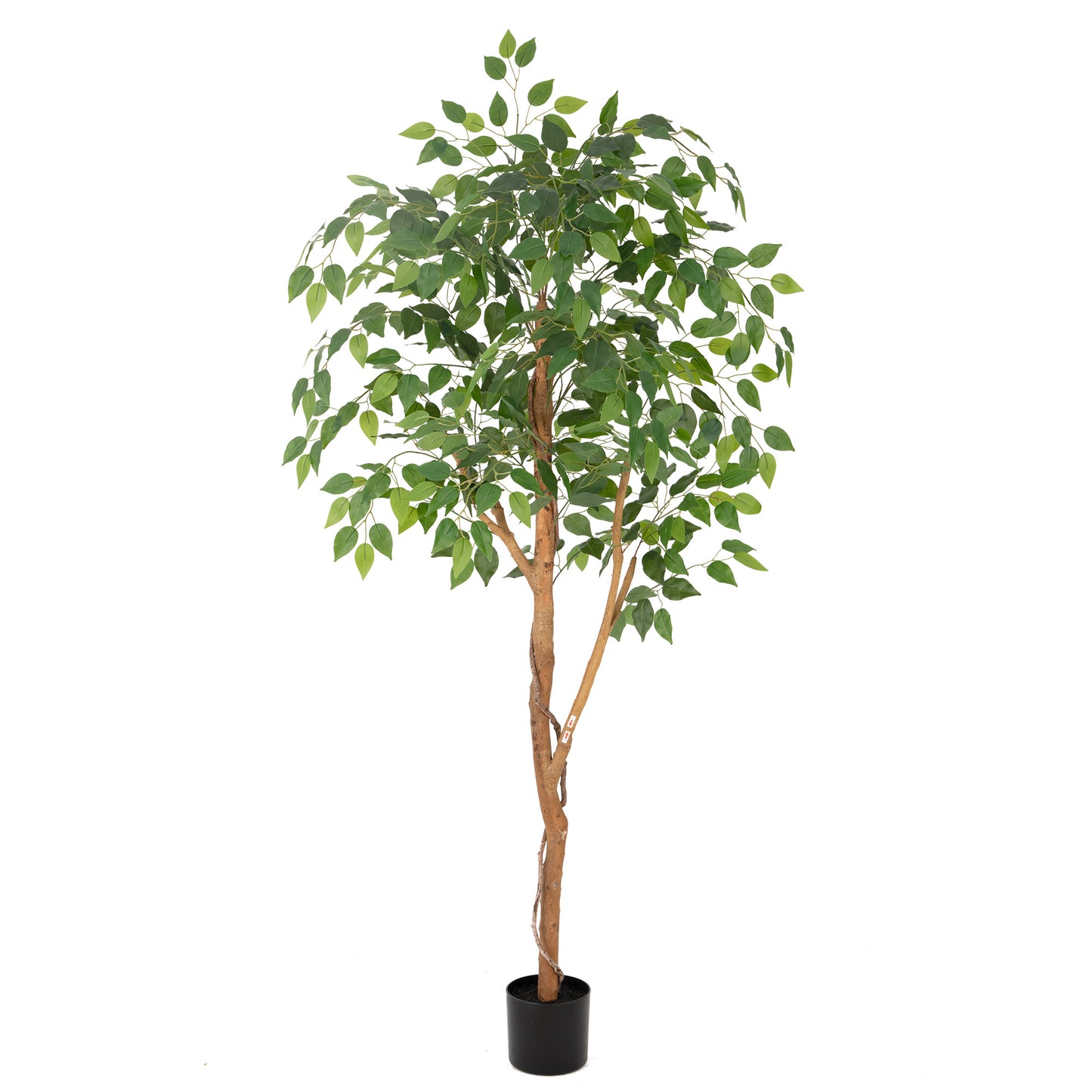 RosyHaven 5/6/7ft Resistant UV Artificial Ficus Tree with Real Wood Trunks and Waterproof & Real Touch Leaves, Realistic Faux Ficus Tree for Living Room Bedroom Dining Room Balcony Yard Patio Decor
