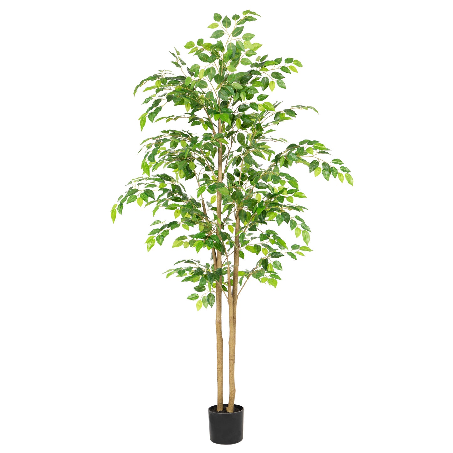 RosyHaven 5ft/6ft/7ft/8ft Real Touch Artificial Ficus Tree , Resistant UV Faux Ficus Tree with Waterproof Leaves and Realitic Trunks for Living Room  Bedroom Dining Room Balcony Yard Patio Decor