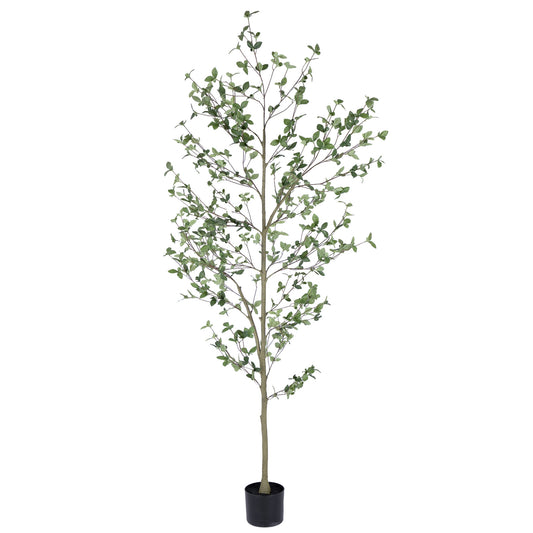 RosyHaven 6ft /7ft Realistic Faux Quince Leaf Tree,Tall Artificial Quince Leaf Tree with Lifelike Leaves and  Trunks for Garden Home Office Porch Balcony Living Room Decor.