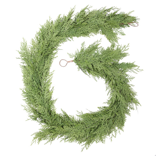 Nafresh 6ft/9ft Realistic Artificial Cedar Garland , Christmas Cedar Garland for Fireplace Table Staircase Window Front Door Decor