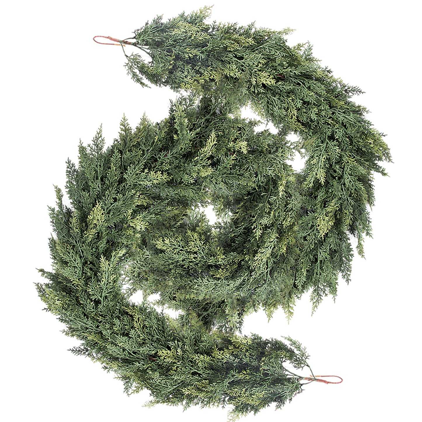 RosyHaven 2Pcs/1pcs 6ft/9ft /12ft Feel Soft Cedar Garland, Realistic Christmas Cedar Garland with Full & Likelife Branches for Fireplace Table Staircase Window Front Door Decor