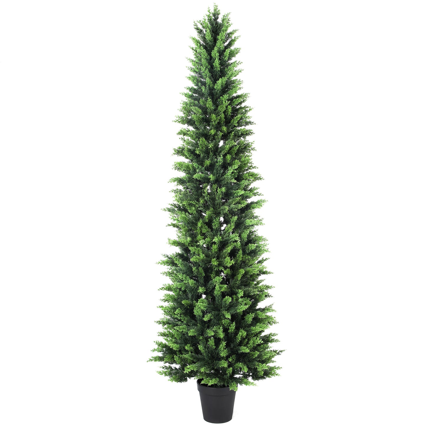RosyHaven 6ft/7ft Real Touch Cedar Christmas Tree, UV Resistant Artificial Cedar Tree, with Realistic and Full Branches for Front Door Porch Bedroom Livingroom Fireplace Holiday Decor.