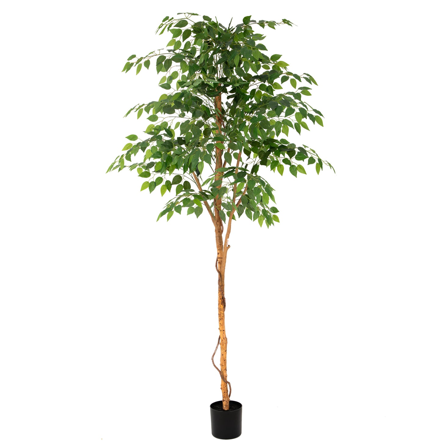 RosyHaven 5/6/7ft Resistant UV Artificial Ficus Tree with Real Wood Trunks and Waterproof & Real Touch Leaves, Realistic Faux Ficus Tree for Living Room Bedroom Dining Room Balcony Yard Patio Decor
