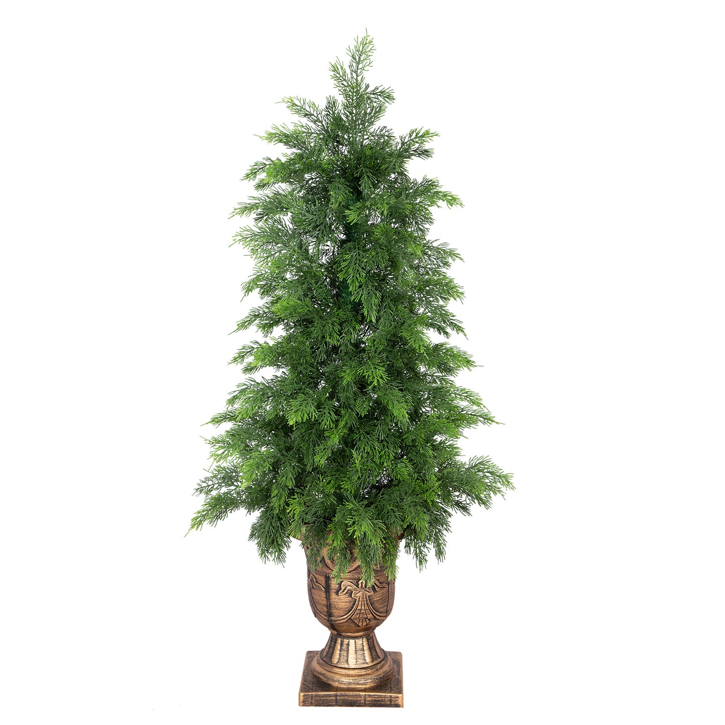 RosyHaven 3ft/4ft/5ft 1Pack/2Pack Real Touch Faux Cedar Tree with Decorative Urn Planter , UV Resistant Artificial Topiary Trees Outdoor for Front Door Porch Bedroom Livingroom Fireplace Holiday Decor