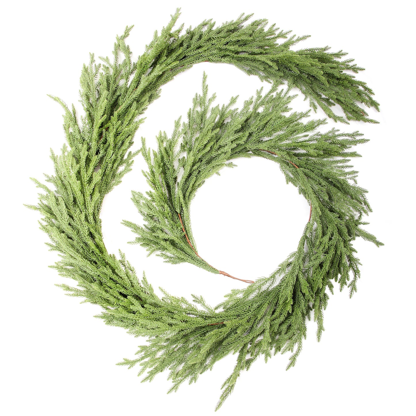 Nafresh 6ft/9ft Real Touch Norfolk Pine Garland,  Realistic Faux Christmas Garland for Fireplace Table Stair Window Front Door Decor