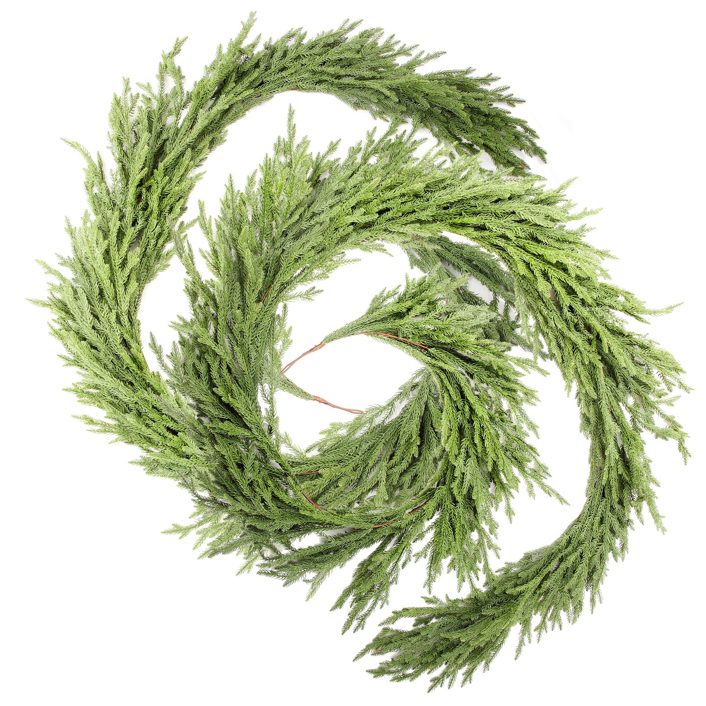 Nafresh 6ft/9ft Real Touch Norfolk Pine Garland,  Realistic Faux Christmas Garland for Fireplace Table Stair Window Front Door Decor