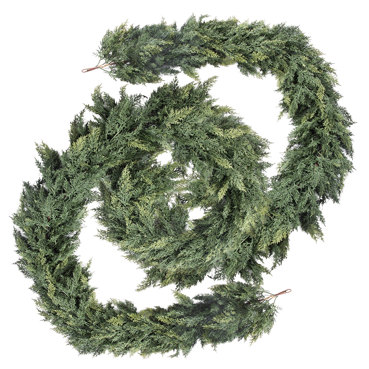 RosyHaven 2Pcs/1pcs 6ft/9ft /12ft Feel Soft Cedar Garland, Realistic Christmas Cedar Garland with Full & Likelife Branches for Fireplace Table Staircase Window Front Door Decor