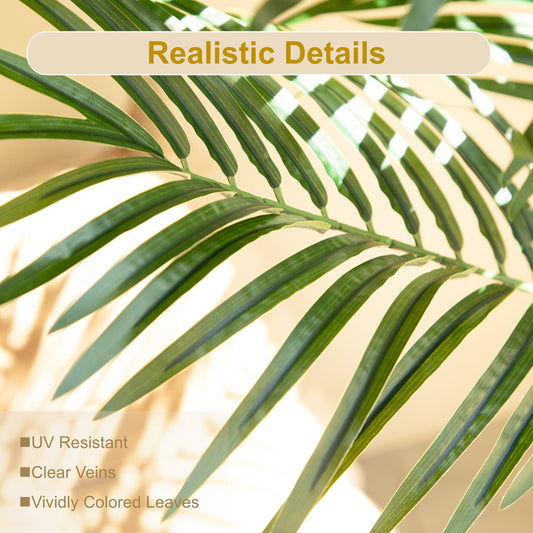 Nafresh UV Resistant 5ft（60in）Faux Palm Tree with Tall White Decorative Planter and Realistic Leaves &  Branches for Outdoor Indoor Decor.