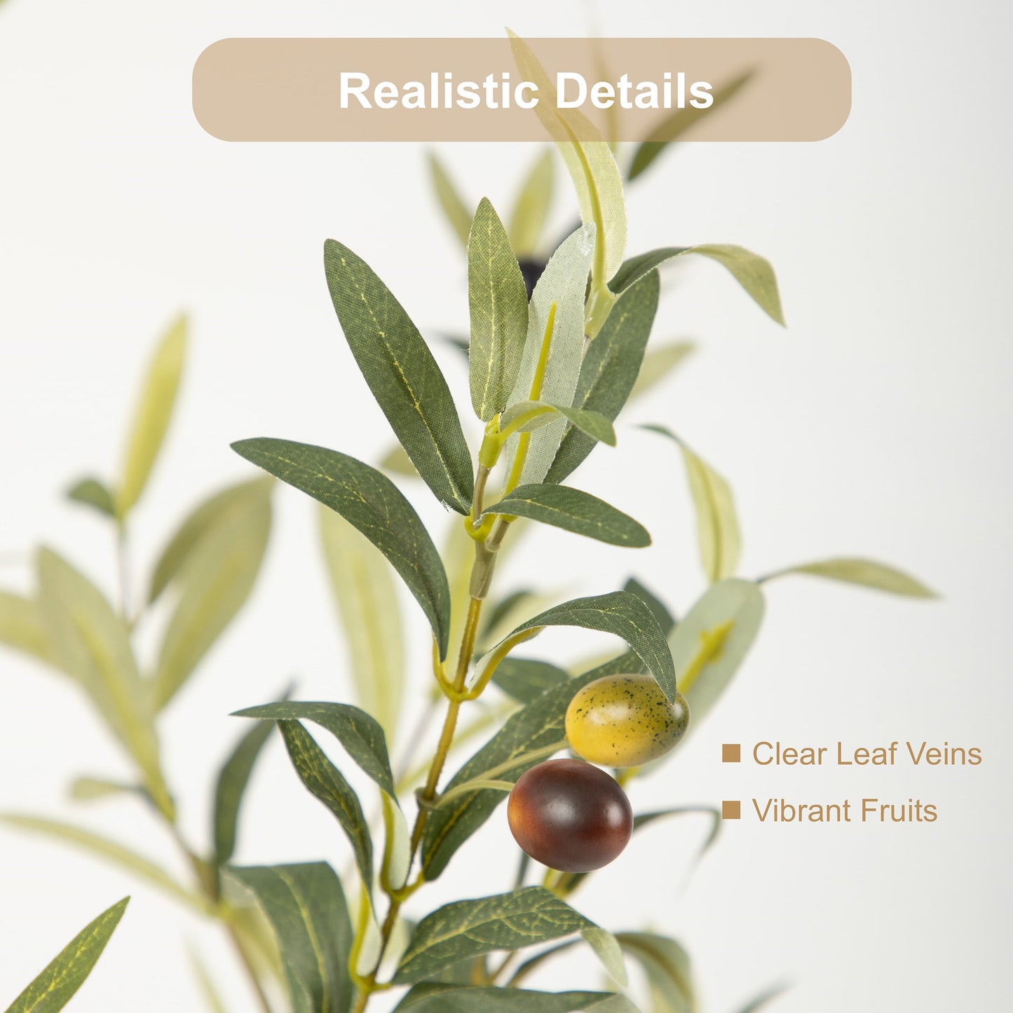 Nafresh 7ft Faux Olive Tree with Real Wood Trunk and Realistic & Full Leaves, 84in Fake Olive Tree with Lifelike Fruits and Sturdy Flower Pot for Indoor Outdoor Decor.