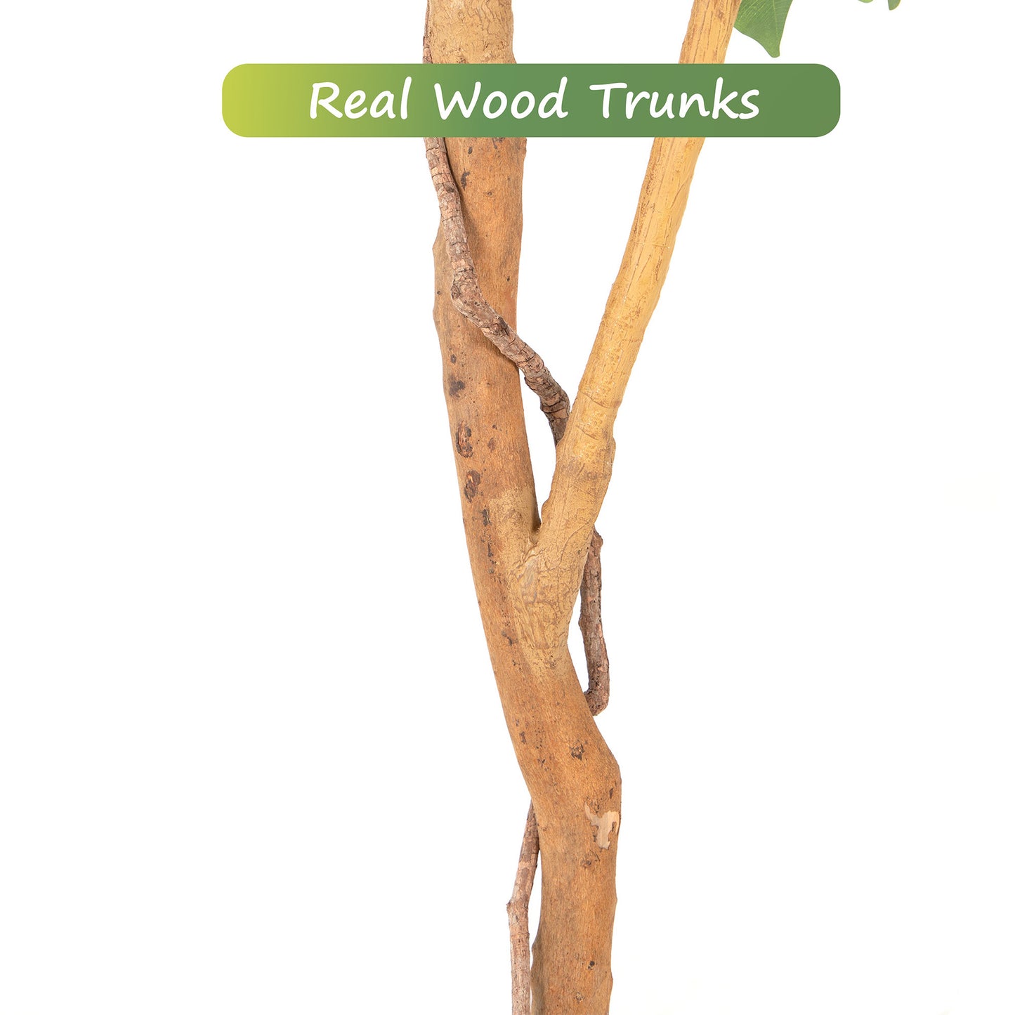 RosyHaven 5/6/7ft Resistant UV Artificial Ficus Tree with Real Wood Trunks and Waterproof & Real Touch Leaves, Realistic Faux Ficus Tree for Living Room Bedroom Dining Room Balcony Yard Patio Decor
