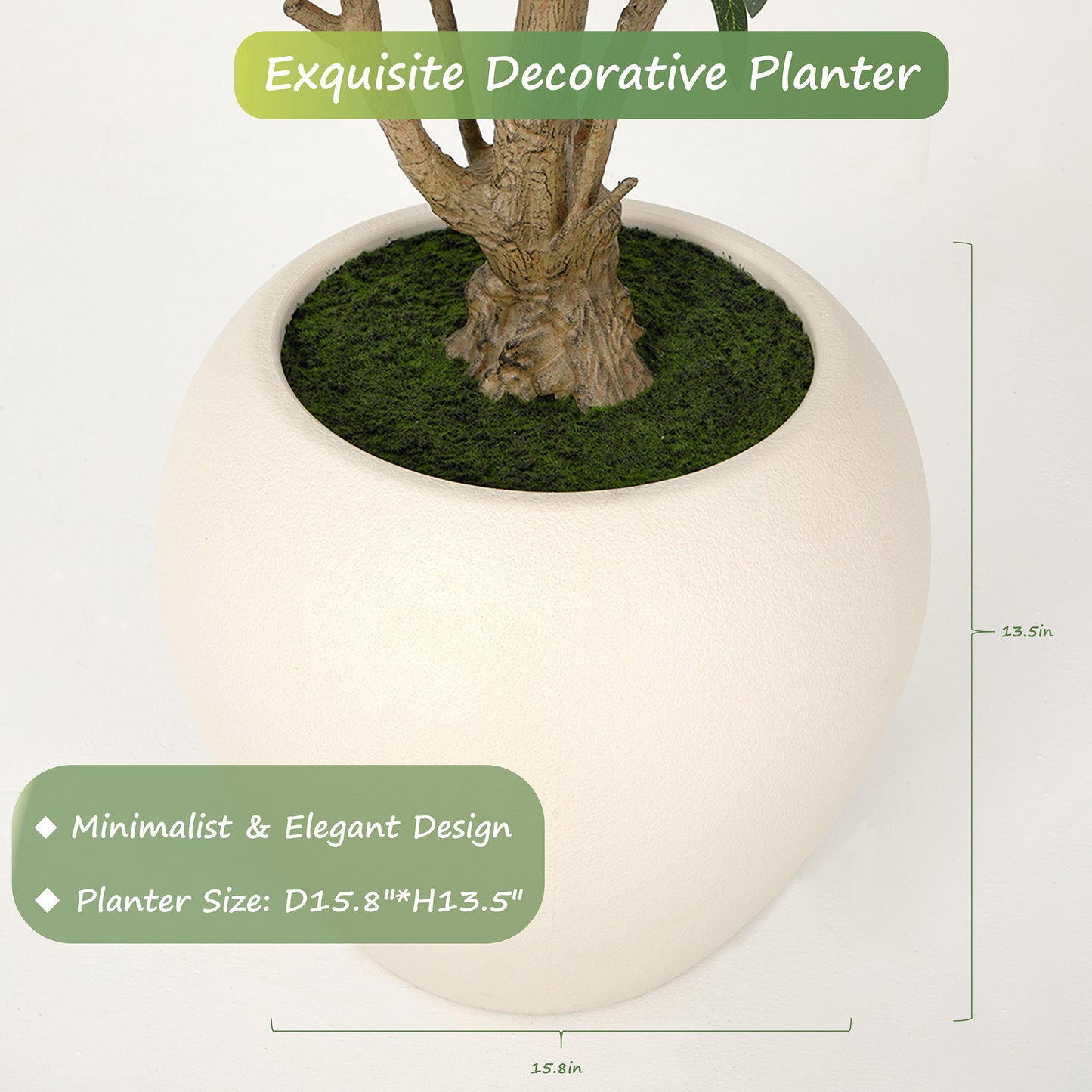 RosyHaven 5ft/6ft/7ft/8ft Super Full Artificial Olive Tree Indoor,Large Faux Olive Tree with Decorative Planter,Lifelike Leaves & Fruits for Living Room Bedroom Patio Balcony Corner Decor