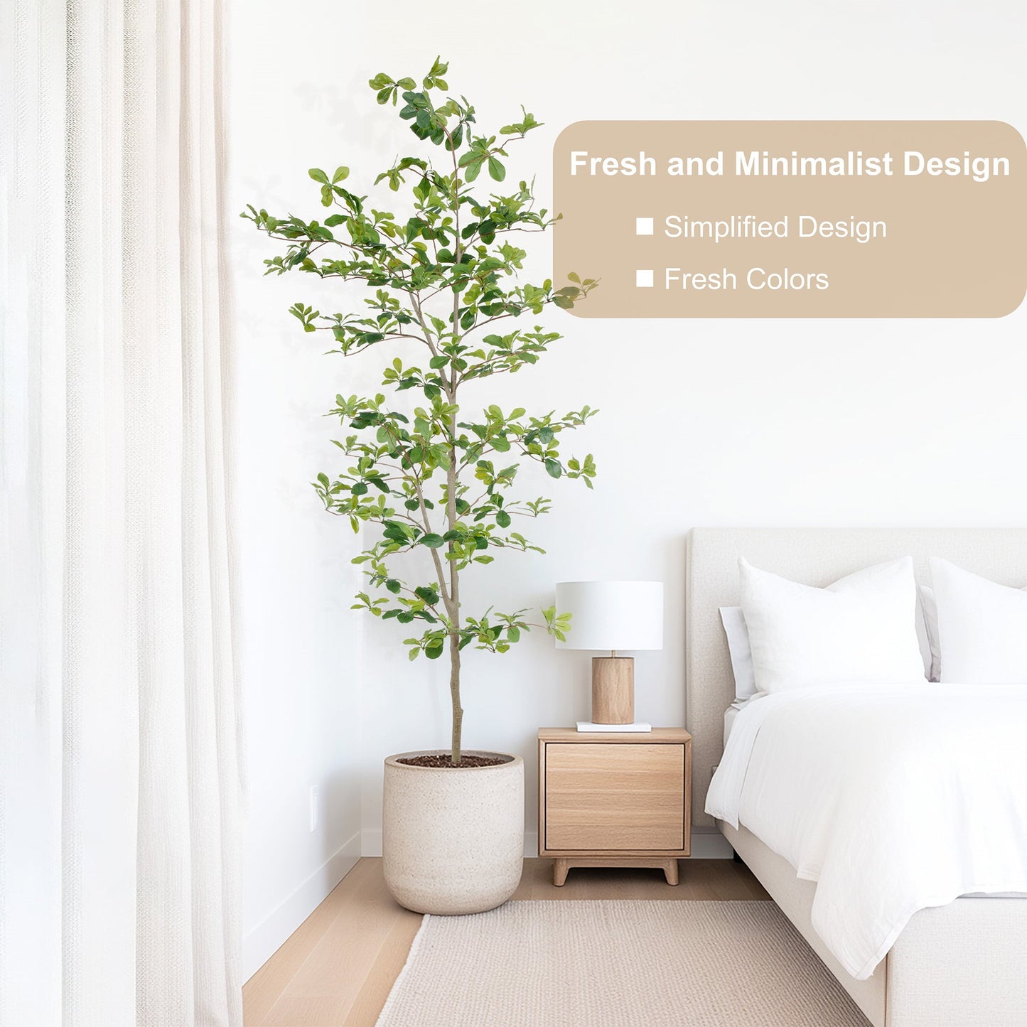 Nafresh 7ft Black Olive Tree with Lifelike Silk Leaves & Trunks, 84in Faux Black Olive Tree for Home Office Patio Front Door Porch Decor.