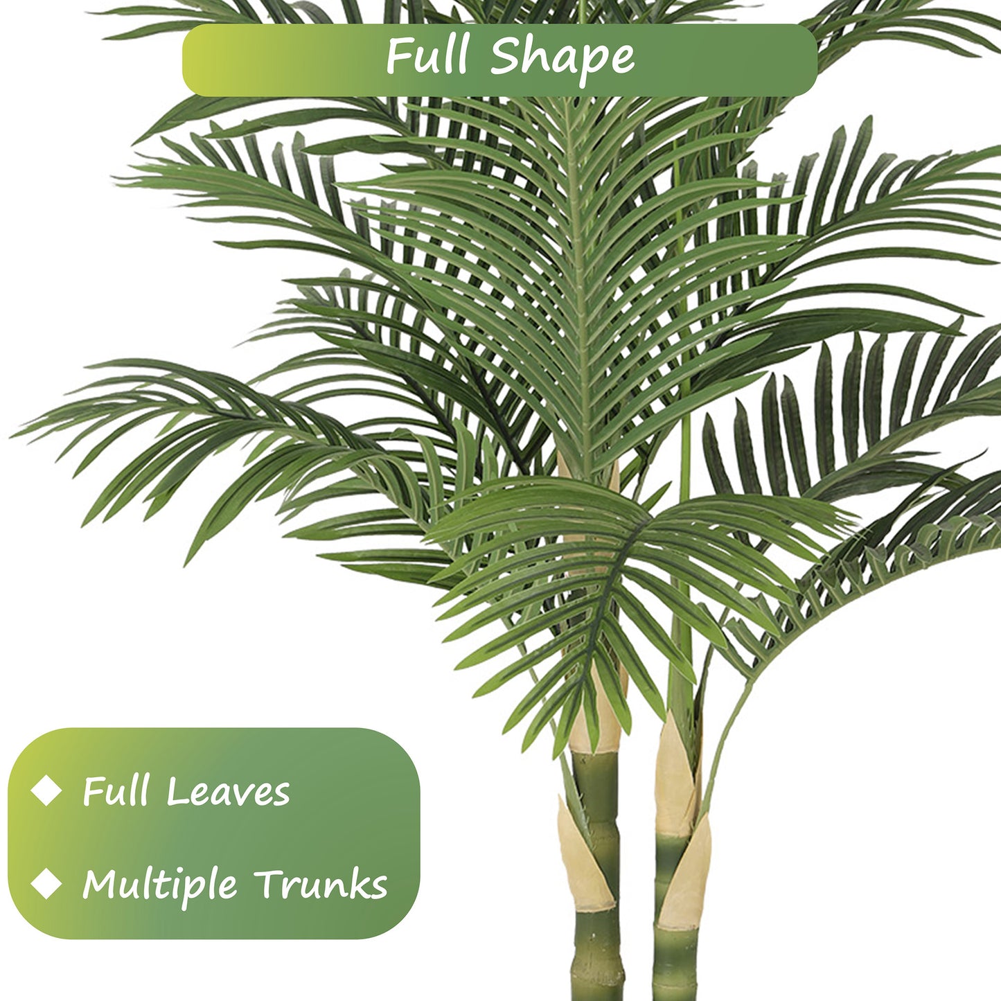 RosyHaven 5/6/7ft UV Resistant Artificial Golden Cane Palm Tree with Full Leaves and Realistic Trunks,Faux Palm Tree,Fake Palm Tree for Poolside Patio Living Room Balcony Outdoor Indoor Decor